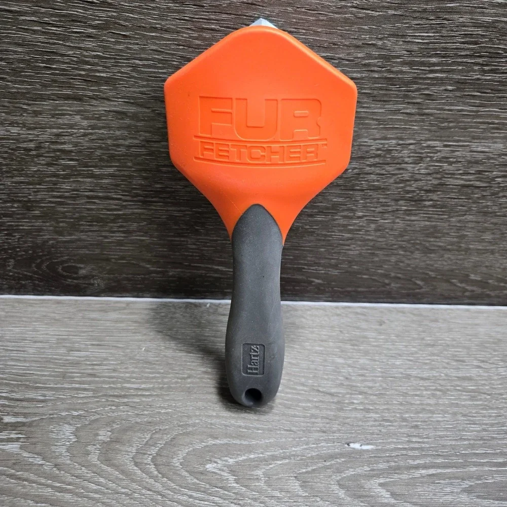Hartz Groomers Best Fur Fetcher DeShedding Brush Dog Cat Orange Gray Tool